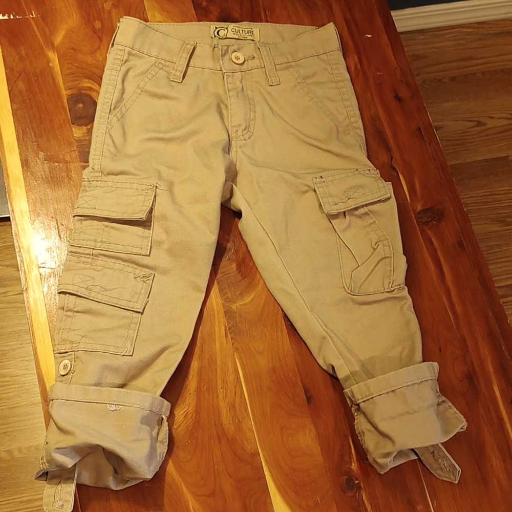 Boys khaki cargo pants